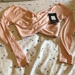 Pink crop top fashion nova